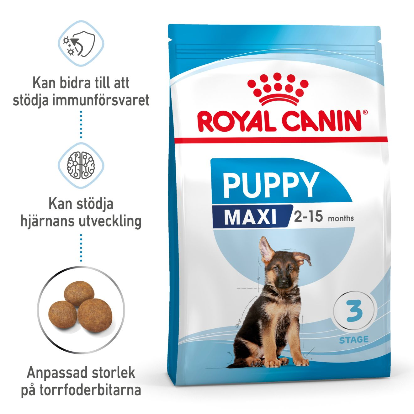 Maxi Puppy Torrfoder för hundvalp 4 kg