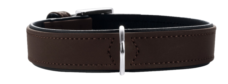 Hunter - Hundhalsband Softie Artificial Leather Brun/Svart S 45cm - Hund - ZOO.se