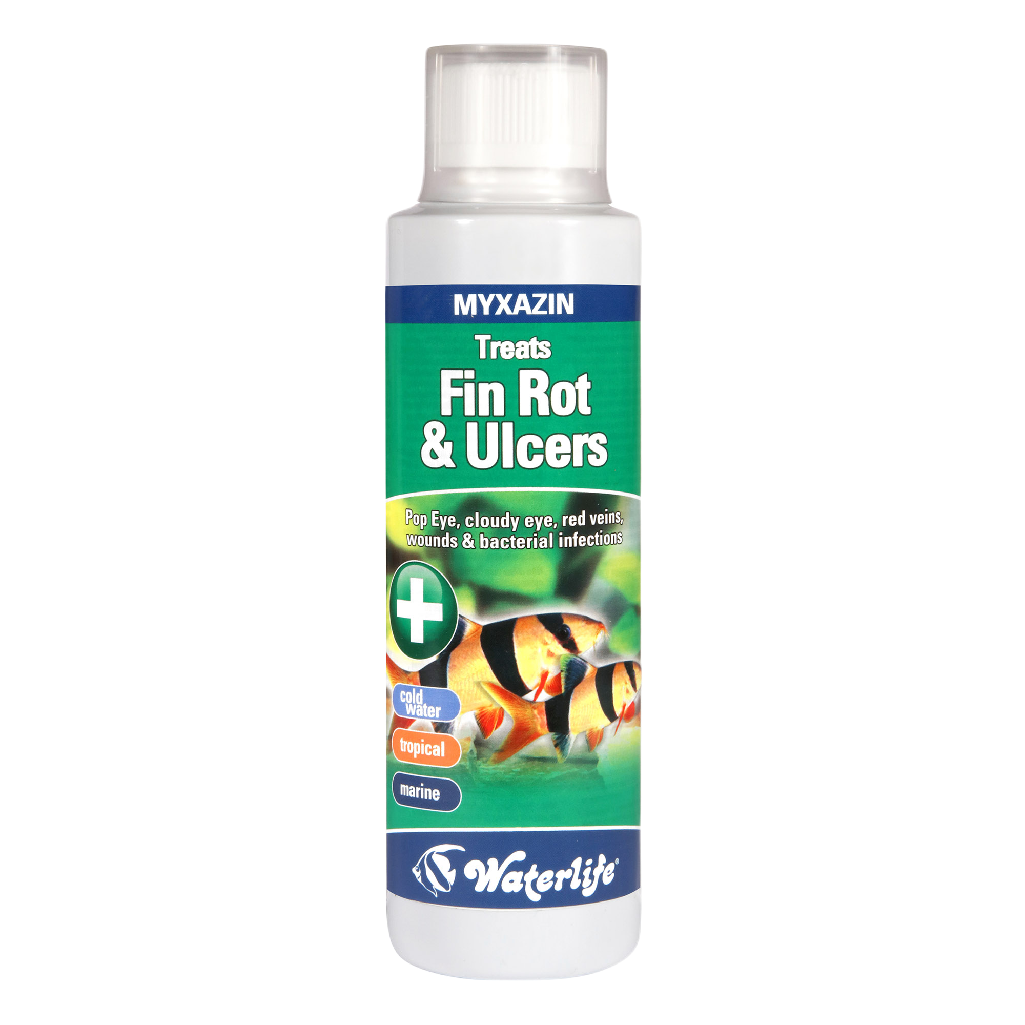 Waterlife - Myxazin, Fin Rot & Ulcers 250 ml - Akvaristik - Vattenpreparat för akvarium - ZOO.se
