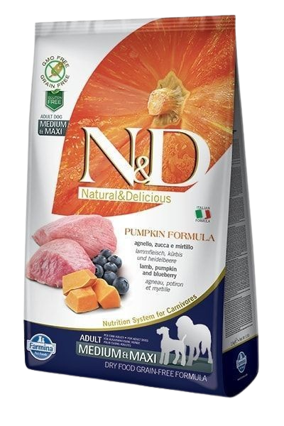 Farmina - Dog N&D Pumpkin Lamb & Blueberry Adult Medium/Maxi 2,5 kg - Hund - ZOO.se