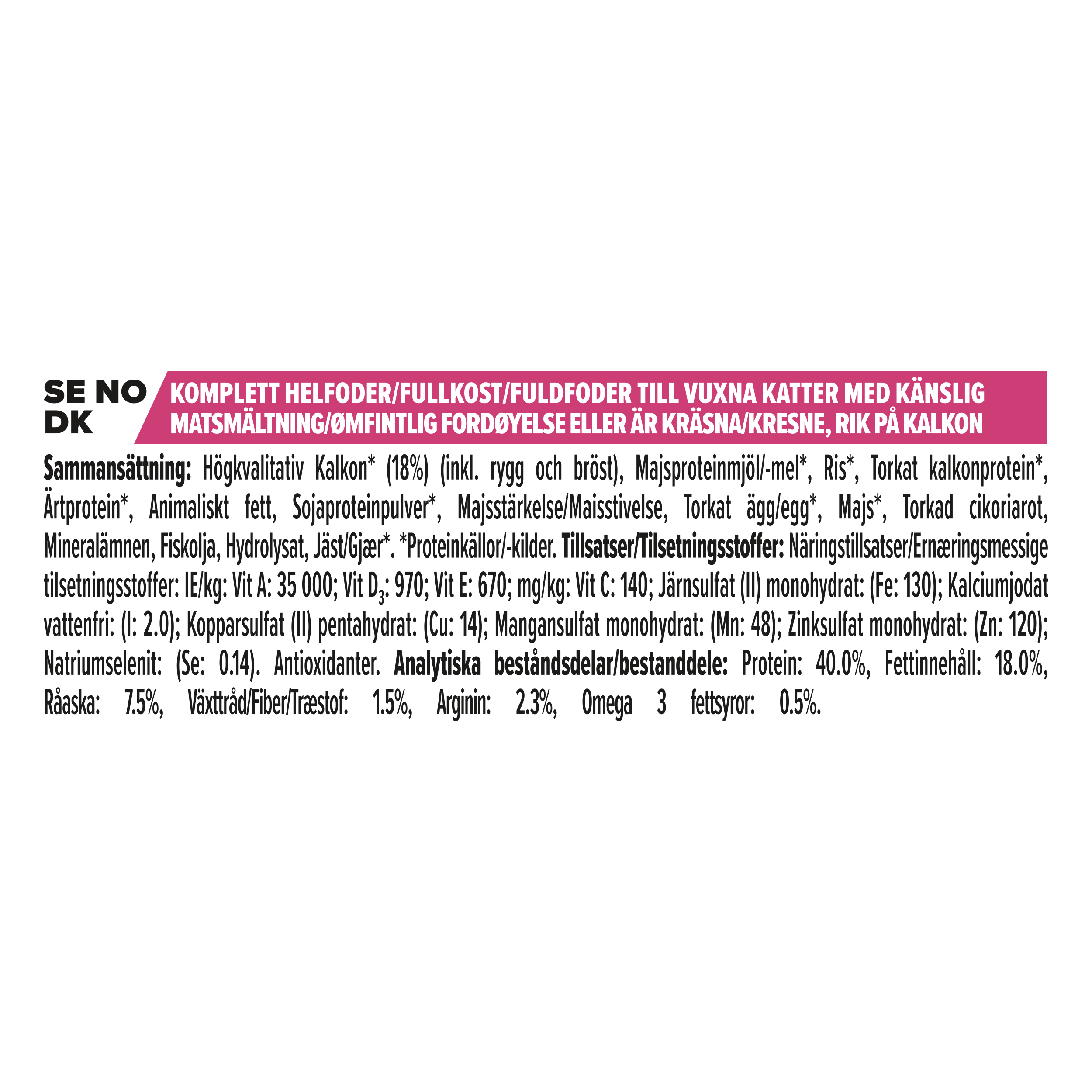 8. Pro Plan Cat DelicateDigestion Adult Turkey 1,5