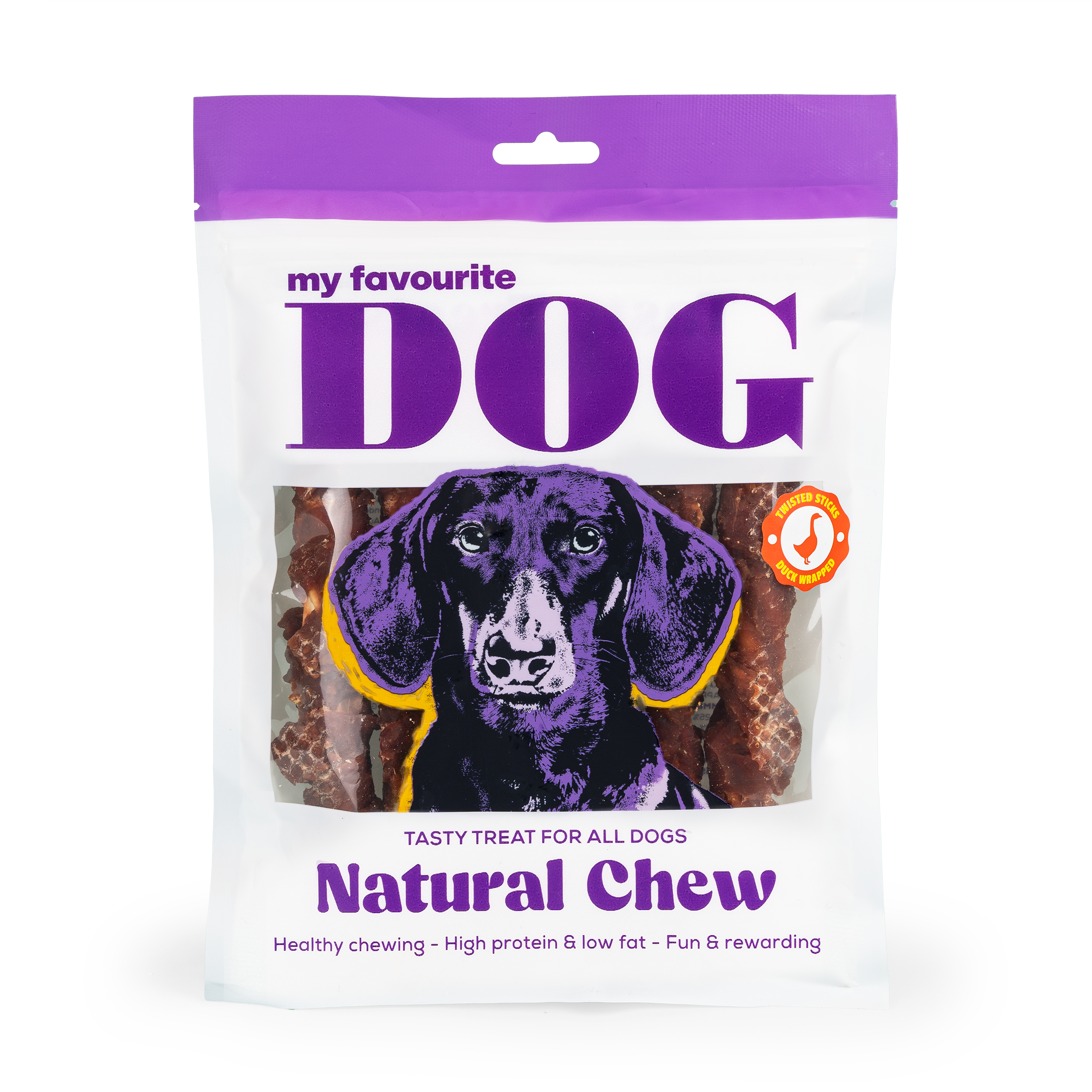 My favourite DOG - Twisted Rawhide Sticks XL - Duck 17 cm, 375g, 8-pack - Hund - ZOO.se