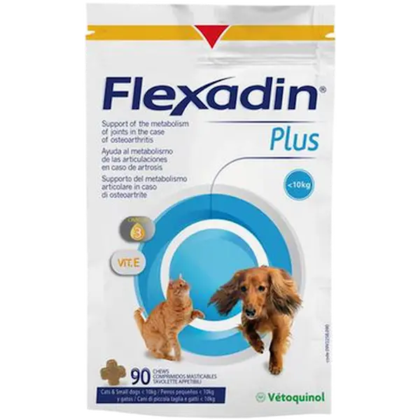 Flexadin Plus Min, enintään 10 kg, 90 tablettia kissa ja koira