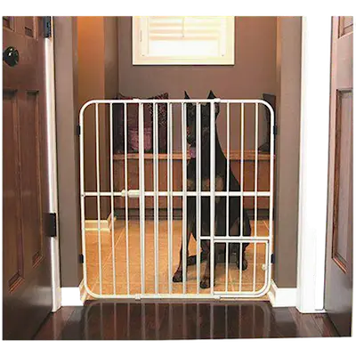 Pet Gate Big Tuffy Expandable With Small Pet Door