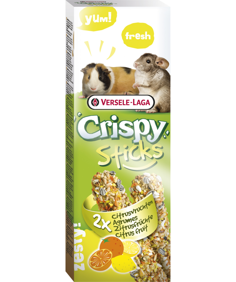 Versele-Laga - CrispySticks GuineaPig-Chinchilla Citrus 2-pack - Smådjur - Godis & Gnagstänger - ZOO.se