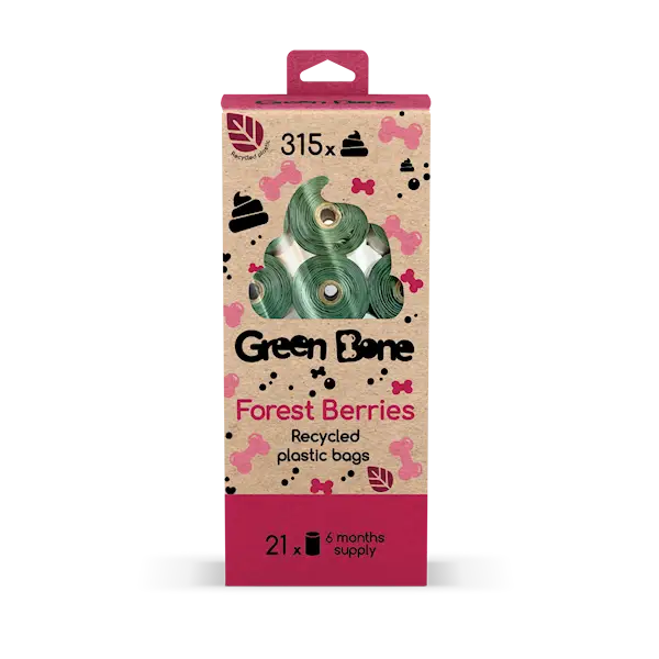 Refill Forest Berries biologisk nedbrytbare hundeposer Grønne 315 poser
