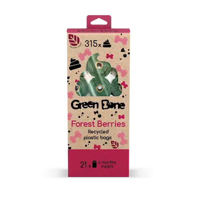 Refill Forest Berries biodegradable dog bags Green 315 påsar