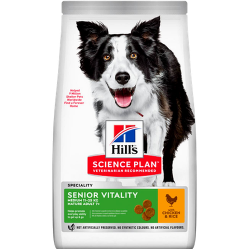 Senior Vitality Medium Mature Adult 7+ Chicken - Dry Dog Food 14 kg - Hund - Hundmat & hundfoder - Torrfoder för hund - Hills Science Plan - ZOO.se