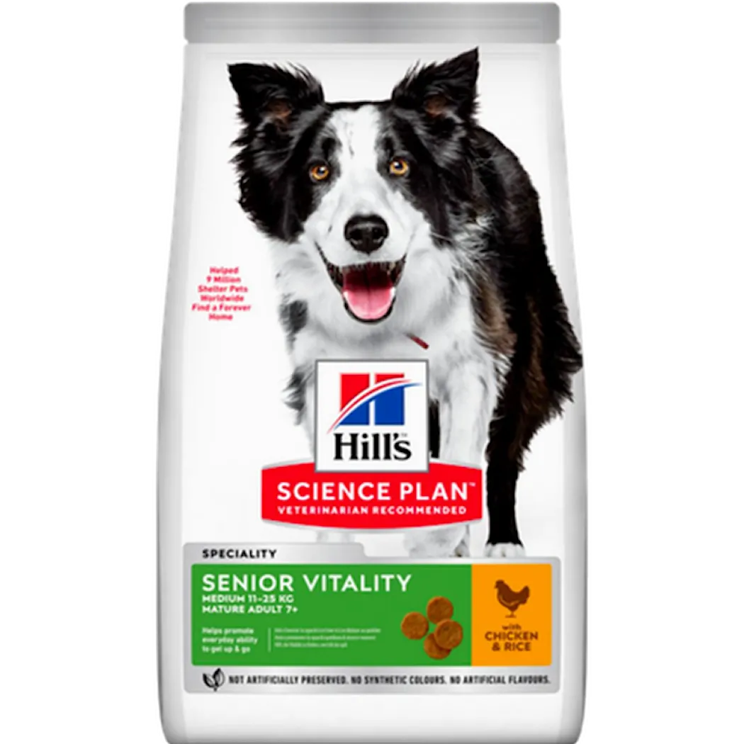 Hills Science Plan Senior Vitality Medium Mature Adult 7+ Chicken - Dry Dog Food 14 kg