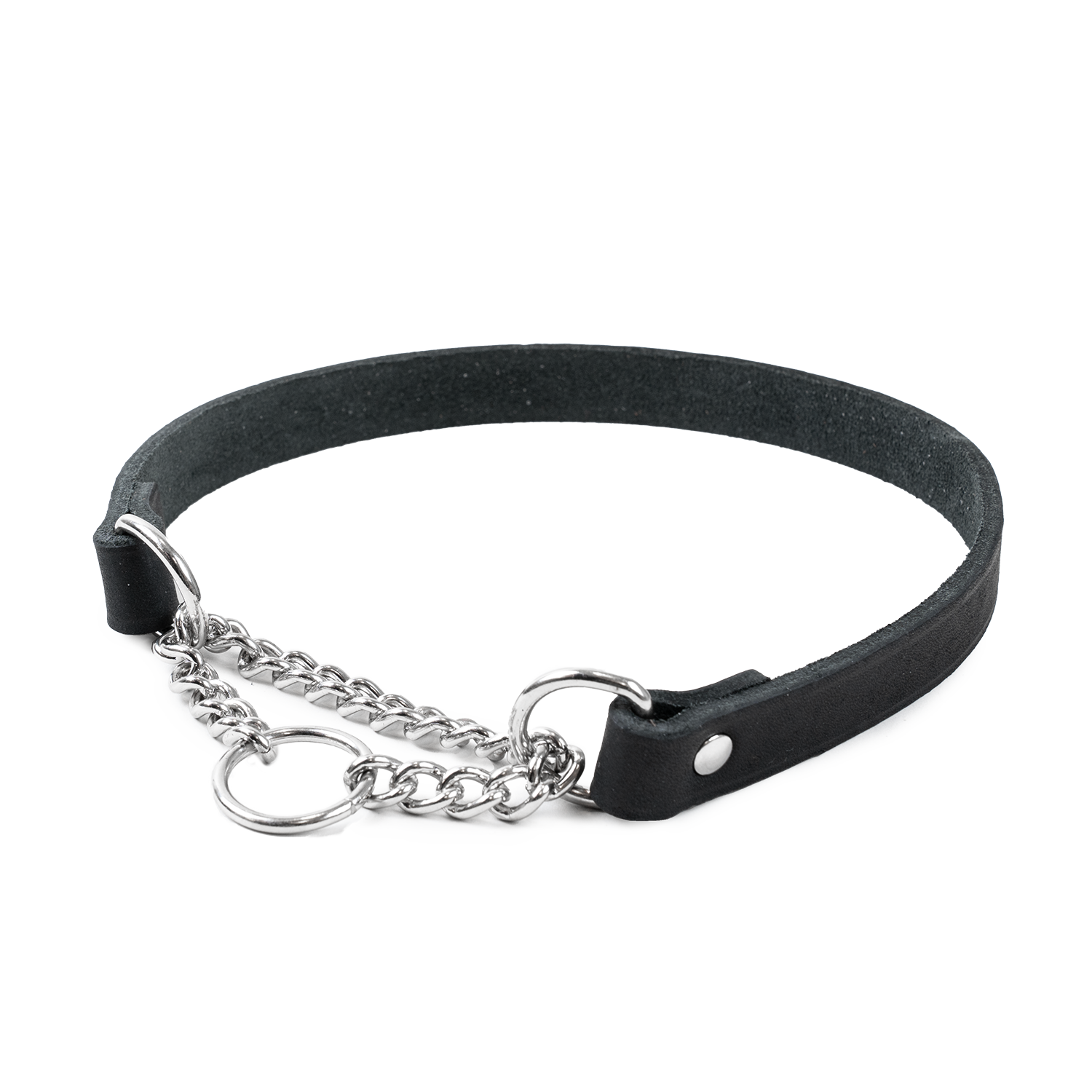 Läderhalsband Hera halvstryp Svart 18 mm x 39-49 cm - Hund - Halsband, Koppel & Sele för hund - Hundhalsband - Selected by ZOO - ZOO.se