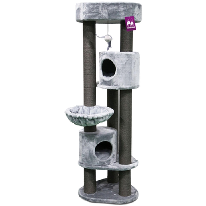 Cat Tree Charlotte 180 Fuzzy Cappuccino - Bungalo - Katt - Klösträd & klösmöbler för katt - Klösmöbler & Klöstunnor - Petrebels - ZOO.se
