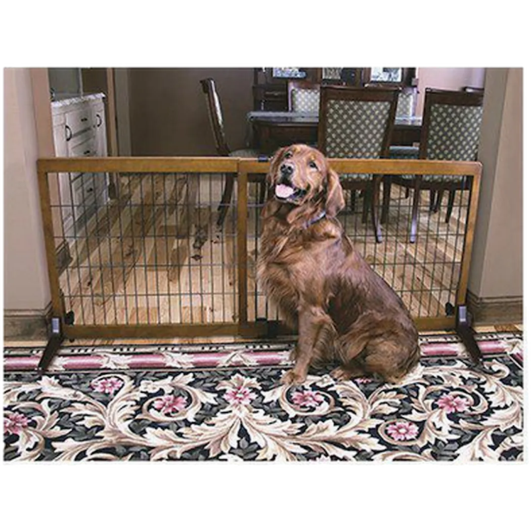 Pet Gate Freestanding Large Extra Wide & Extra Tall Brown 99-152 x 71 cm