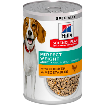 Preview of Hills Science Plan Adult Perfect Weight Chicken & Vegetables Canned - Wet Dog Food 12 x 363 g