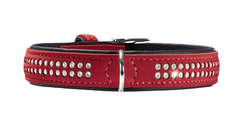 Hunter - Hundhalsband Softie Deluxe Artifficial Leather Hallon/Svart XS-S 40 cm - Hund - ZOO.se