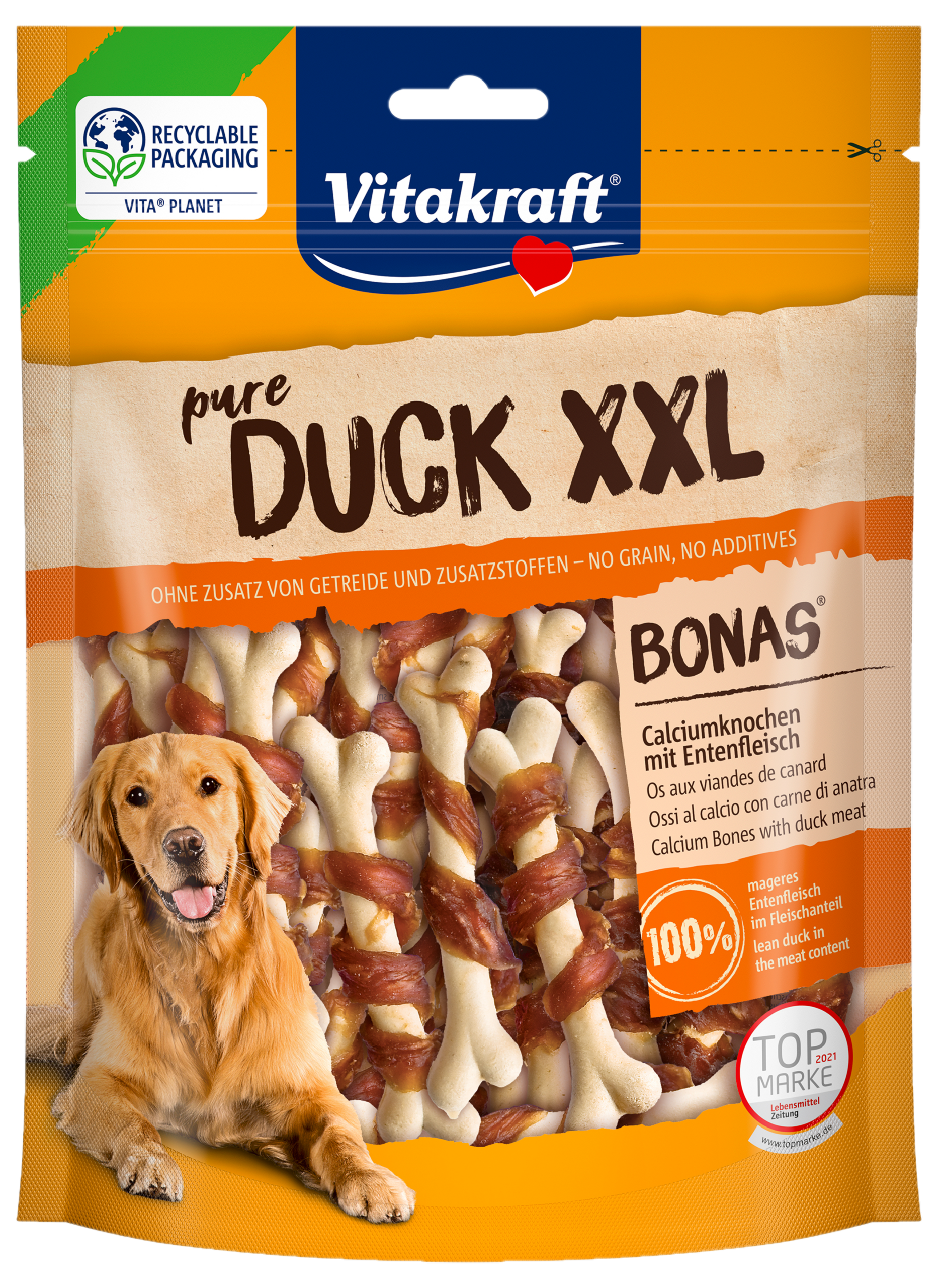 Vitakraft - Pure DUCK XXL Bones, 200 g - Koirat - Koiran herkut ja puruluut - Koiranluut ja solmuluut