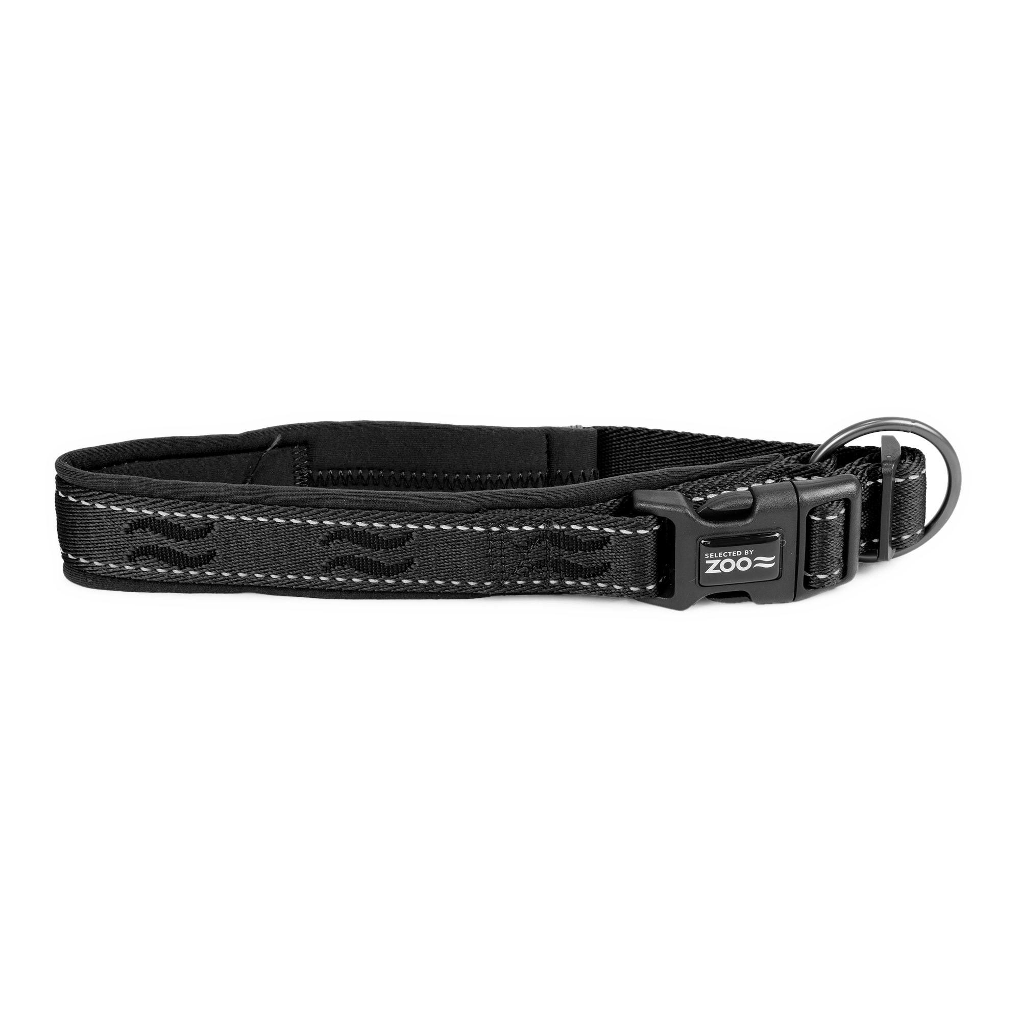 Hundhalsband Rufus vadderat ställbart 25 mm x 4050 cm Svart