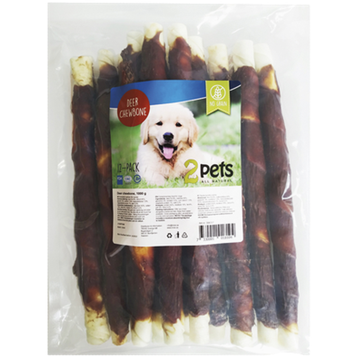 2 pets - Dogsnack Deer Chewbone 17cm/18st - Hund - Hundgodis - ZOO.se