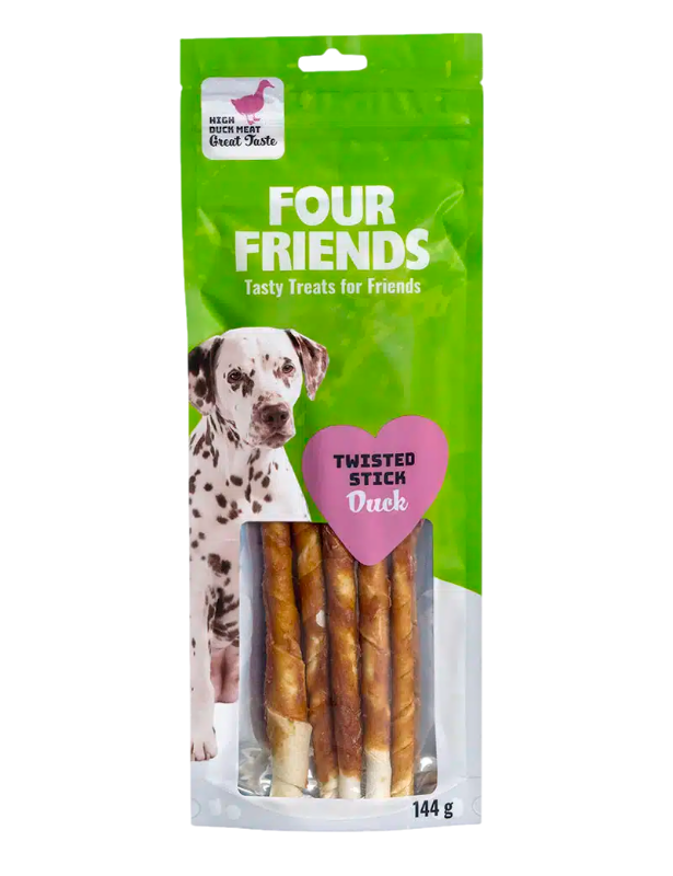 FourFriends - Twisted Stick Duck 5-pack, 25cm - Hund - Hundgodis - ZOO.se