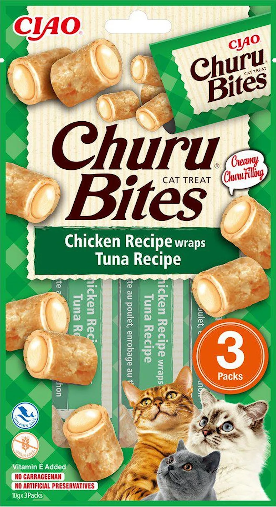 Churu Cat Bites Chicken & Tuna Wrap, 3-pack
