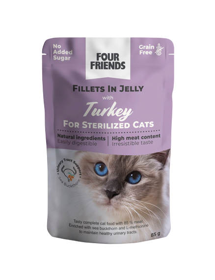 Cat Sterilized Turkey in Jelly Pouch 85g - Katt - Kattfoder & kattmat - Blötmat & våtfoder till katt - FourFriends - ZOO.se