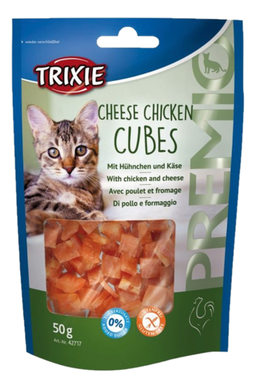 Trixie - Premio Cheese Chicken Cubes 50 g - Katt - Kattgodis & Kattgräs - ZOO.se