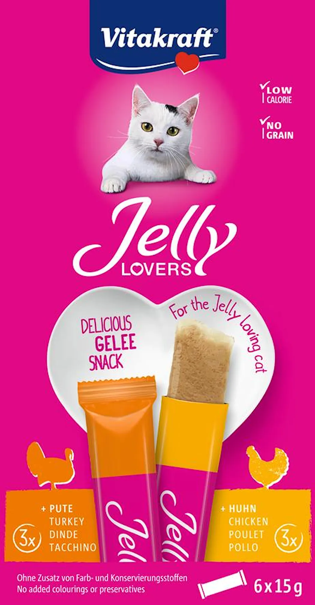Vitakraft Jelly Lovers Kylling/kalkun - Kylling/kalkun 6 x 15 gram