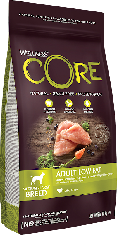 Preview of Core Petfood Dog Adult Low Fat Medium & Large Breed Turkey Dry 1,8 kg