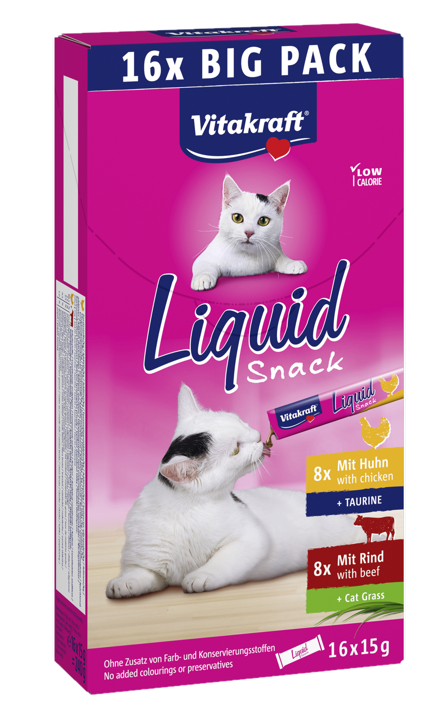 Vitakraft - Liquid Snack Multipack 16x15 g - Katt - Kattegodteri & kattegress - Belønningsgodbiter katt - ZOO.no