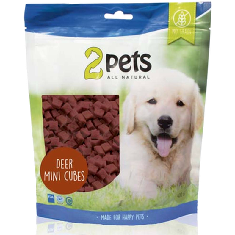 2 pets - Dogsnack Deer Mini Cubes 400 g - Hund - Hundgodis - ZOO.se