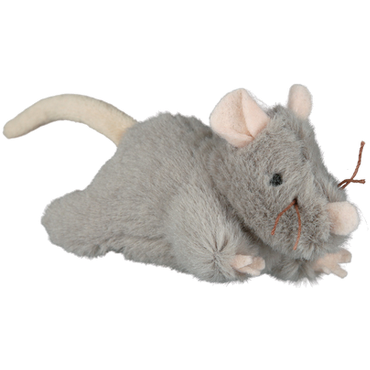 Plush mouse with sound Gray 15 cm