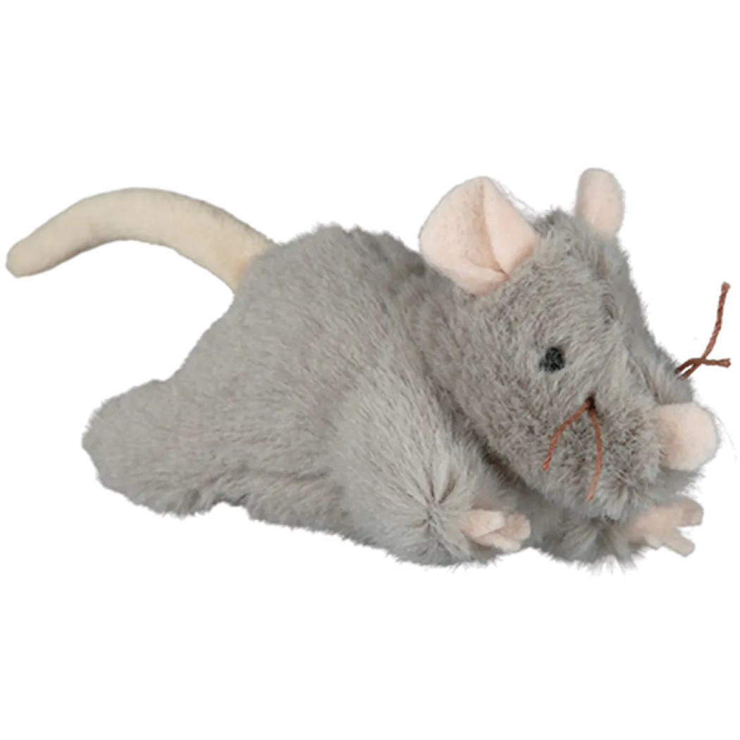 Plush mouse with sound Gray 15 cm