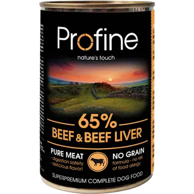 Dog Wet Food Cans 65% Beef With Liver