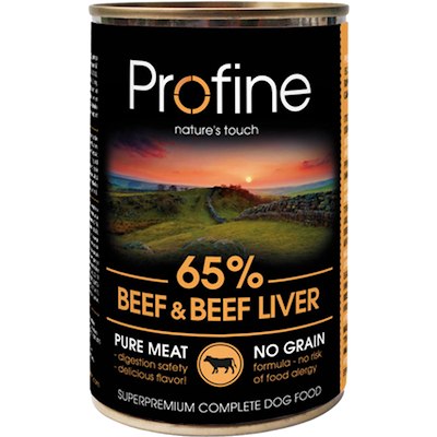 Preview of Profine Dog Wet Food Cans 65% Beef With Liver 400 g