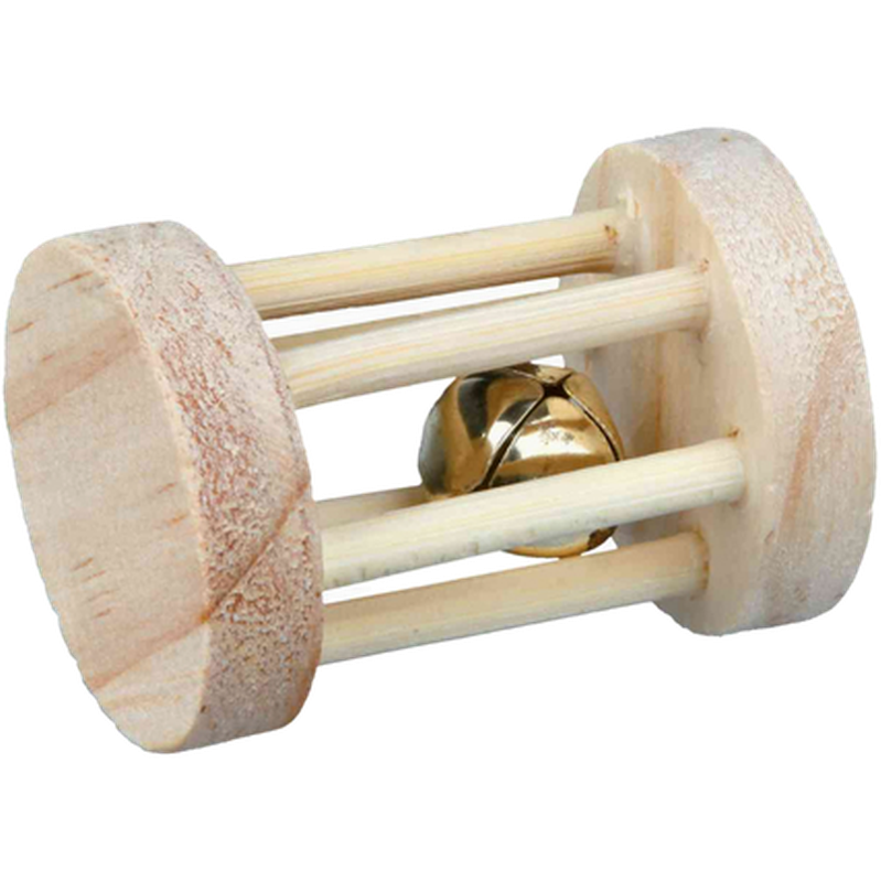 Trixie - Wooden Playing Roll with Bell Brown 5 cm - Smådjur - Leksaker & Aktivering för smådjur - ZOO.se