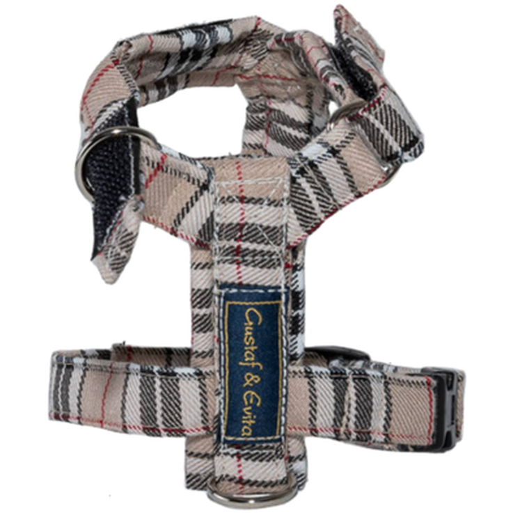 Kattsele Strap Beigeruta Nr 1