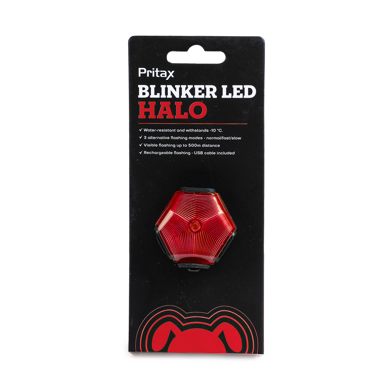 Pritax - Blinkende LED-halo, 5 cm, rød - Hund - Halsbånd - ZOO.no