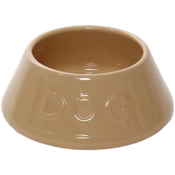 Non Tip Lettered Dog Spaniel Bowl Beige 21 x 8,5 cm