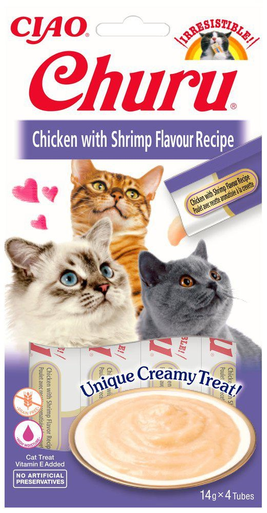 Churu - Cat Creamy Chicken with Shrimp flavor, 4-pack - Katt - Kattgodis & Kattgräs - ZOO.se