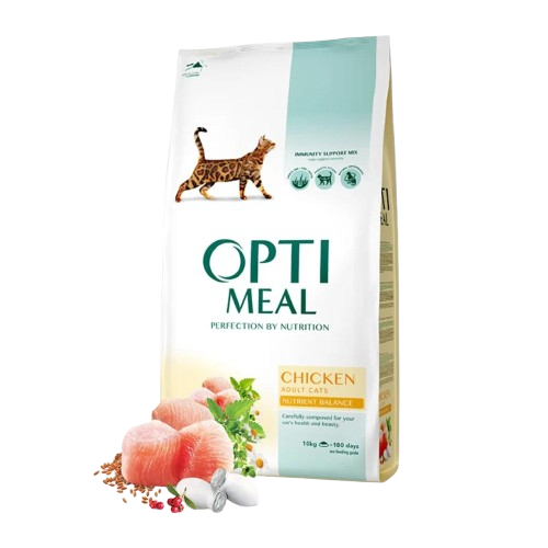 Optimeal - Adult & Senior Chicken With Dental Care Torrfoder Till Katt 10 kg - Katt - ZOO.se