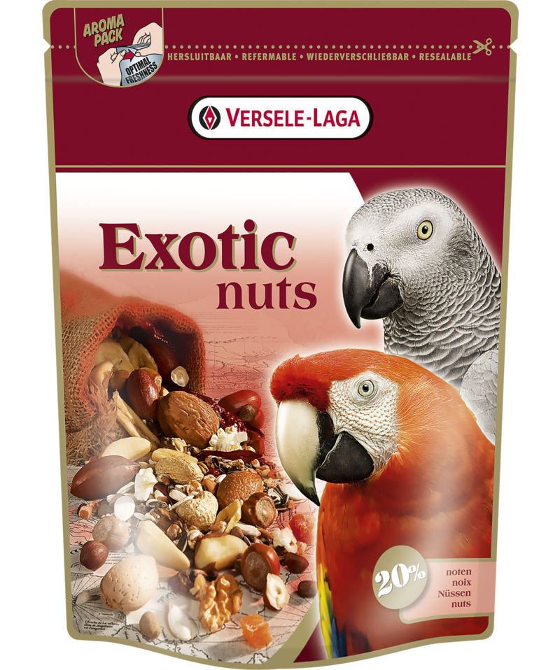 Versele-Laga - Prestige Premium Parrots Exotic Nuts Mix 600 g - Fågel - Fågelmat & Fågelfoder - ZOO.se