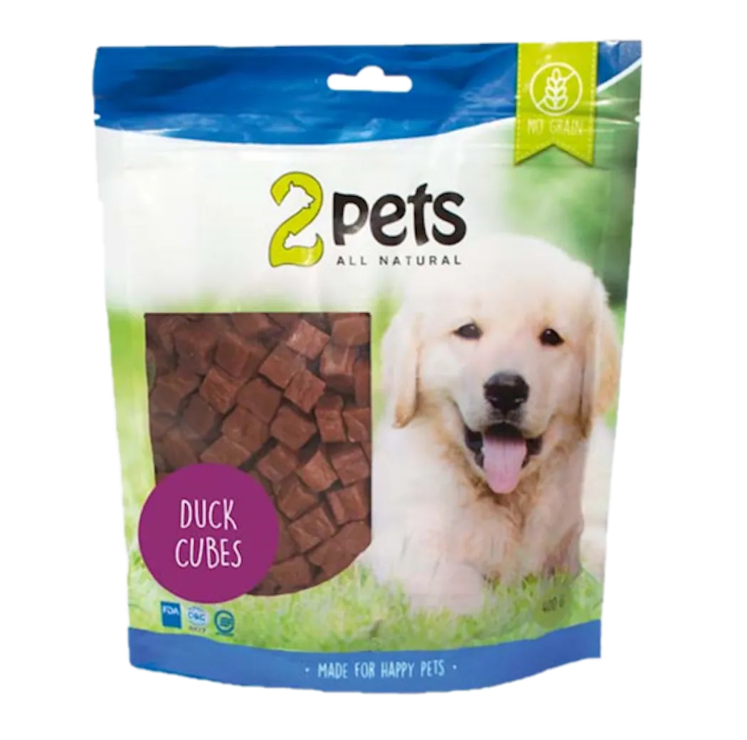 2 pets Dogsnack Duck Cubes 400 g