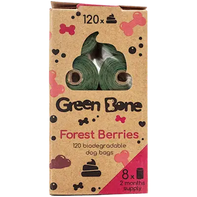Refill Forest Berries biodegradable dog bags Green 15 påsar
