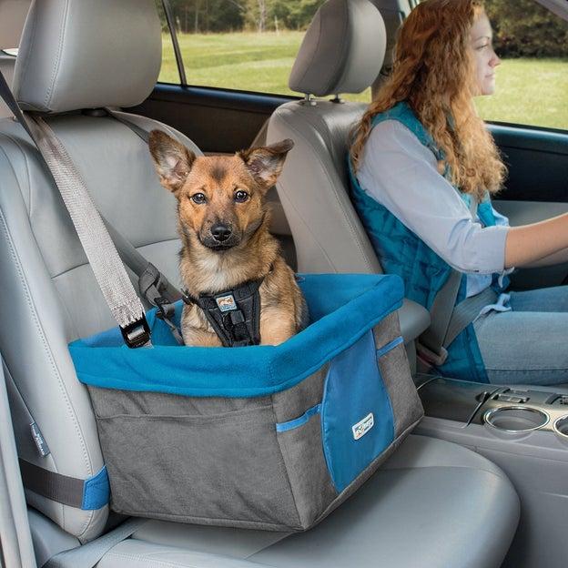 Kurgo - Heather Booster Seat Grå/Kystblå 41x30x20cm - Hund - Hundebur & transportvesker - ZOO.no