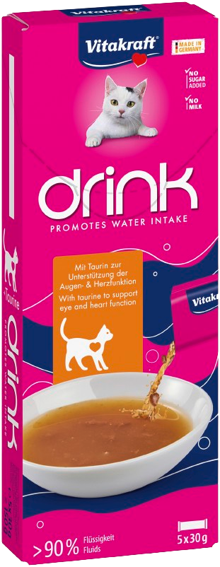 Vitakraft - Dryck Kyckling smak +Taurine 5x30g - Katt - Kattgodis & Kattgräs - ZOO.se