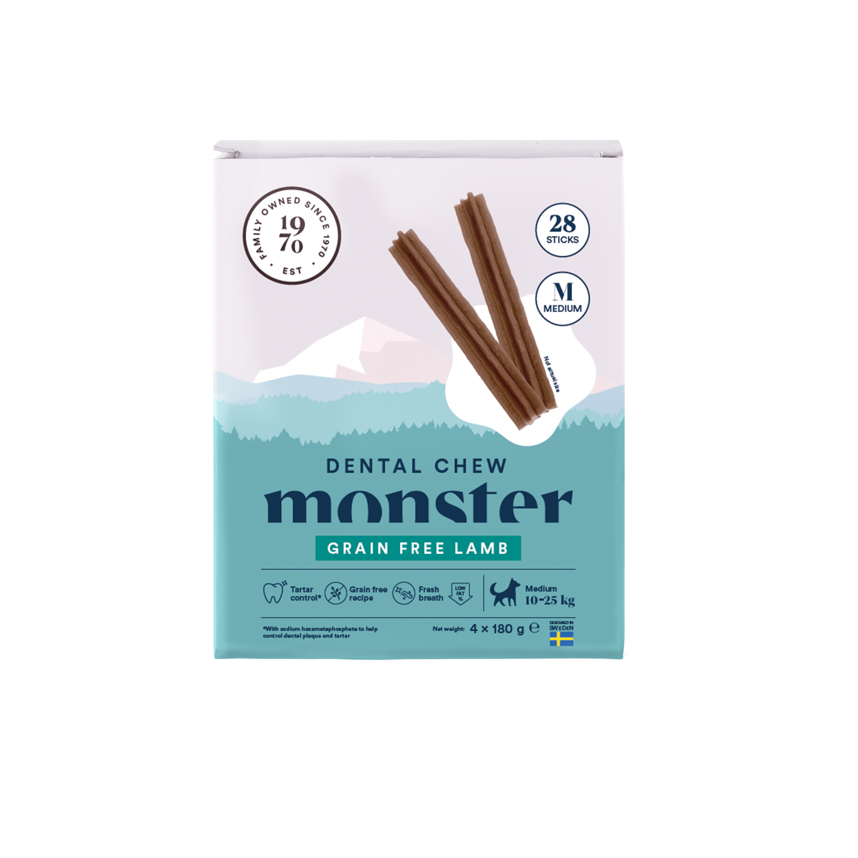 Monster Pet Food - Dog Dental Chew Lamb Medium Month 28 st 720 g - Hund - Hundgodis - ZOO.se