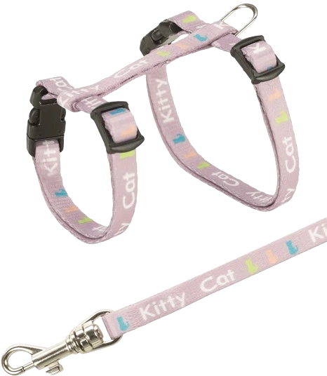 Trixie 4181 Harness And Lead Set For Kittens & Small Cats - Adjustable Nylon, Assorted Colors