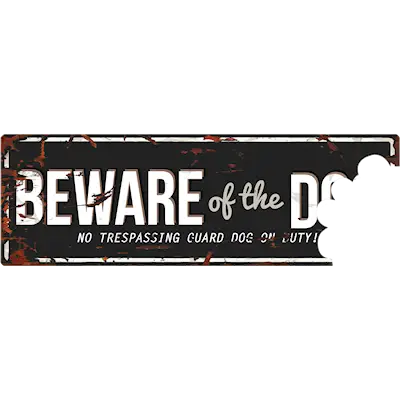 Varningsskylt Beware Of The Dog Metal Engelska