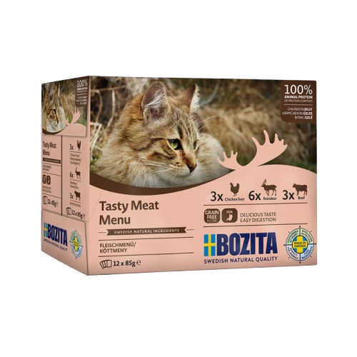 Bozita Katt - Pouch Multibox Meat in Jelly 85 g x 12 st - Kissat - Kissanruoka - Märkäruoka