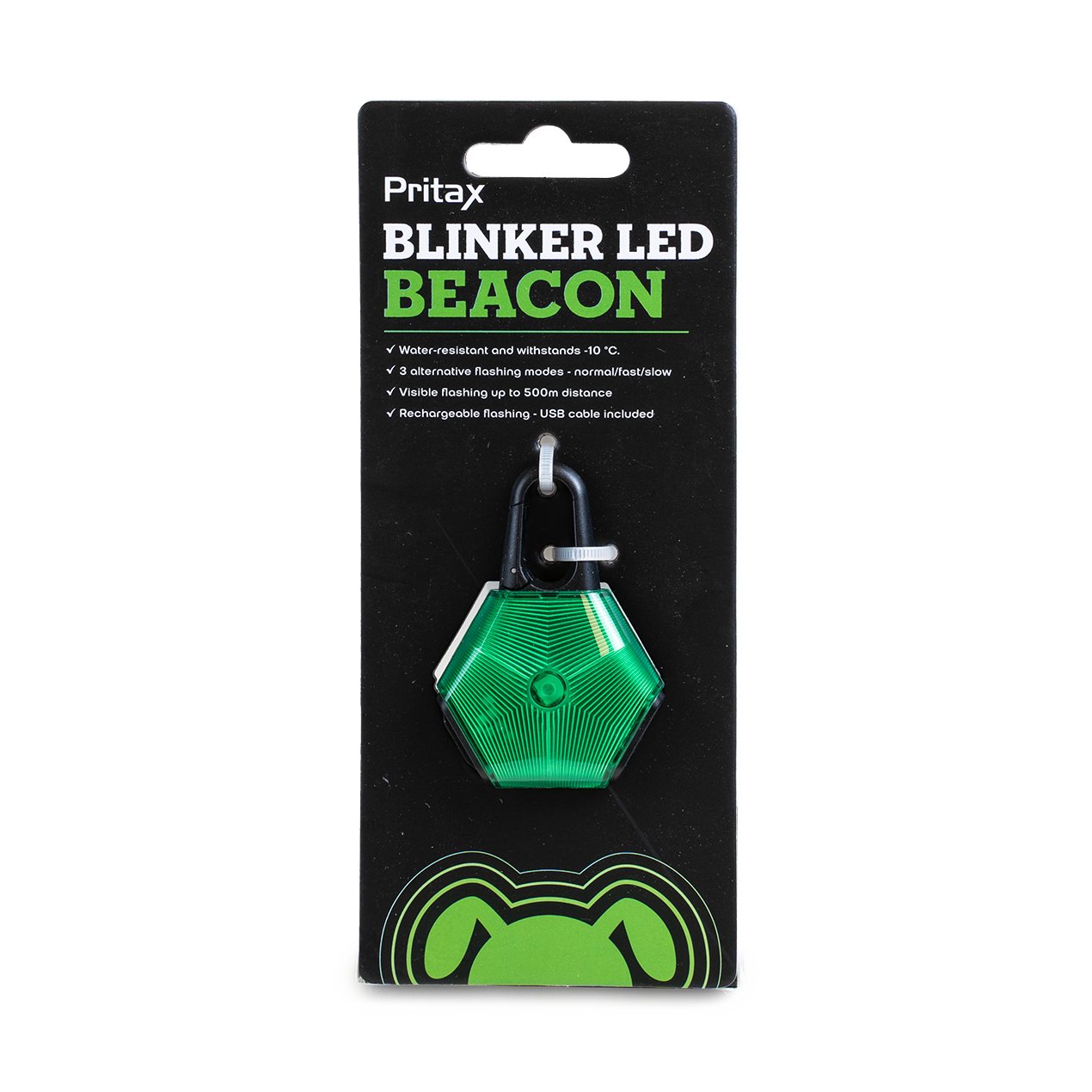 Pritax - Blinker LED Beacon, 5x6,5cm, Grön - Hund - Hund - ZOO.se