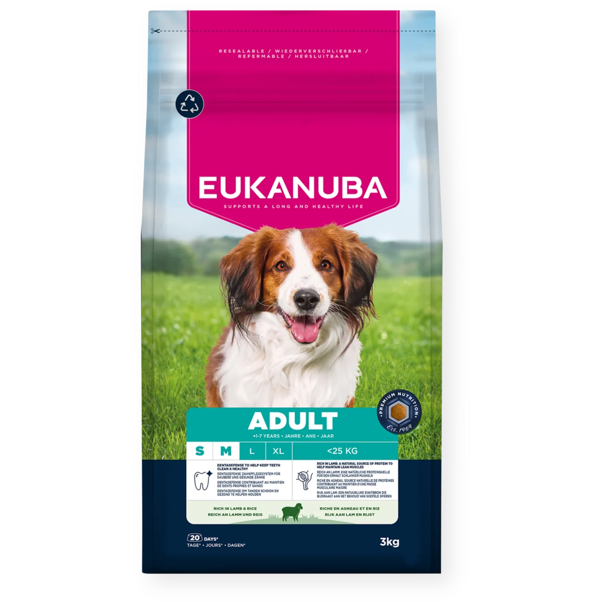 Dog Adult Small & Medium Breed Lamm & Ris 3 kg - Hund - Hundmat & hundfoder - Torrfoder för hund - Eukanuba - ZOO.se